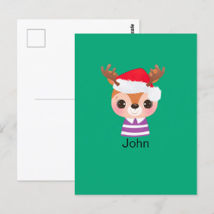 Schattige rendier kerstwinter dier briefkaart