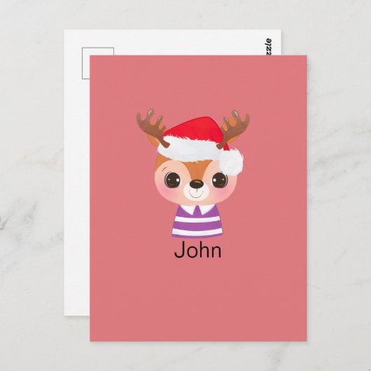 Schattige rendier kerstwinter dier briefkaart (Voorkant / Achterkant)
