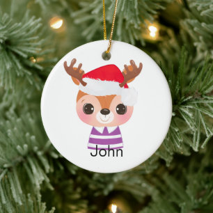 Schattige rendier kerstwinter dier keramisch ornament