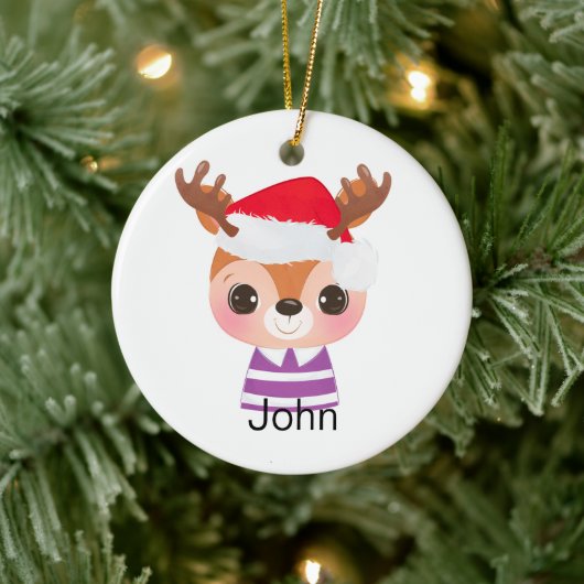 Schattige rendier kerstwinter dier keramisch ornament (Boom)