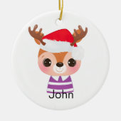 Schattige rendier kerstwinter dier keramisch ornament (Voorkant)