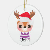 Schattige rendier kerstwinter dier keramisch ornament (Links)