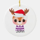 Schattige rendier kerstwinter dier keramisch ornament (Achterkant)