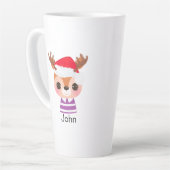 Schattige rendier kerstwinter dier latte mok (Linkerhoek)