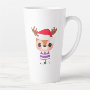 Schattige rendier kerstwinter dier latte mok