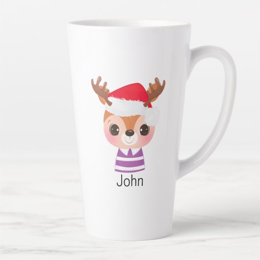 Schattige rendier kerstwinter dier latte mok (Rechts)