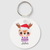 Schattige rendier kerstwinter dier sleutelhanger (Voorkant)