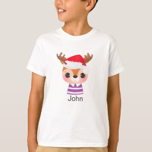 Schattige rendier kerstwinter dier t-shirt