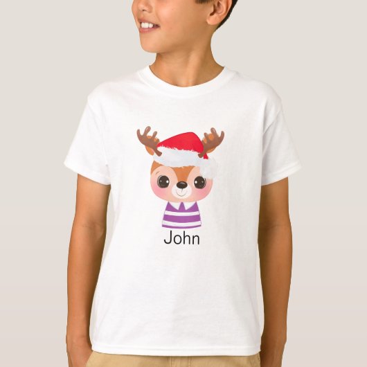 Schattige rendier kerstwinter dier t-shirt (Voorkant)