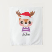 Schattige rendier kerstwinter dier wandkleed (Voorkant)