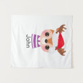Schattige rendier kerstwinter dier wandkleed (Voorkant (horizontaal))