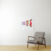 Schattige rendier kerstwinter dier wandkleed (In Situ (horizontaal))