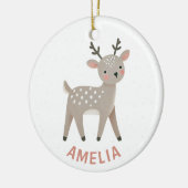 Schattige rendier kindernaam Kerstmis Keramisch Ornament (Links)