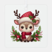 Schattige rendier met kerst Pet Metalen Ornament (Achterkant)