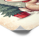 Schattige rendier met sneeuwbol Kinder kamer muurk Poster (Hoek)