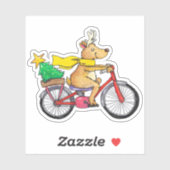 Schattige rendier op een fiets sticker (Vel)