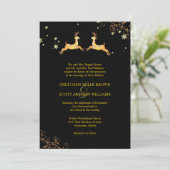 Schattige rendier paar winter bruiloft kaart (Staand voorkant)