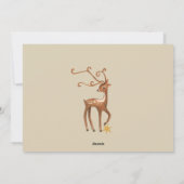 Schattige Rendier Red Bow Blauw & Zwart Feestdagenkaart (Achterkant)