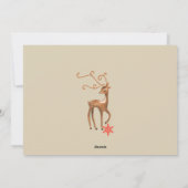 Schattige Rendier Red Bow Blauw & Zwart Feestdagenkaart (Achterkant)