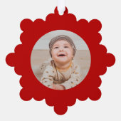 Schattige rendier rode kerst Feestdagen Foto Ornament Kaart (Achterkant)