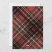 Schattige rendier rode tartan sjaal kerstgroet feestdagenkaart (Achterkant)