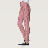 Schattige rendier roze kerstpyjamabroek leggings (Links)