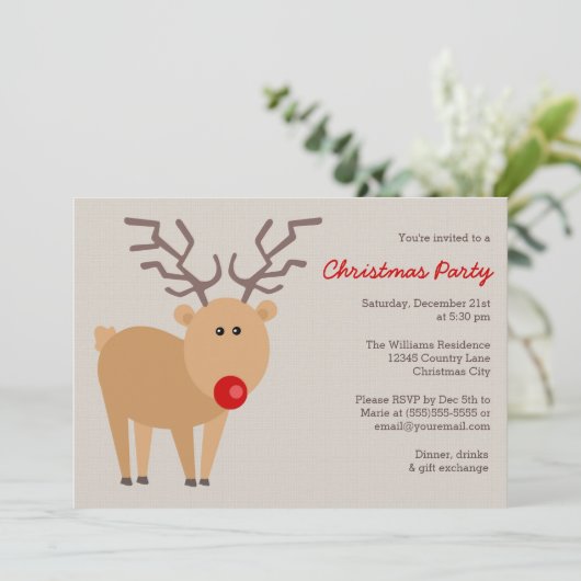 Schattige rendier rustiek kerstfeest kaart (Staand voorkant)