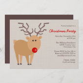 Schattige rendier rustiek kerstfeest kaart (Voorkant / Achterkant)