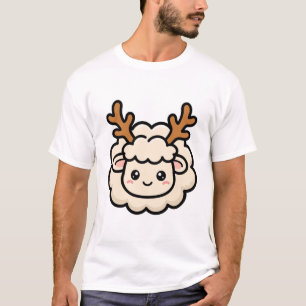 Schattige rendier-schapen kerst t-shirt