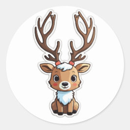 Schattige rendier Sticker - een feestelijke vriend