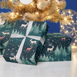 Schattige rendier traditionele kerstcadeau verpakk cadeaupapier