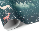 Schattige rendier traditionele kerstcadeau verpakk cadeaupapier (Rol Hoek)