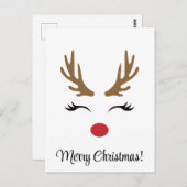 Schattige rendier vrolijk kerstfeest briefkaart (Voorkant / Achterkant)
