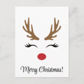 Schattige rendier vrolijk kerstfeest briefkaart (Voorkant)