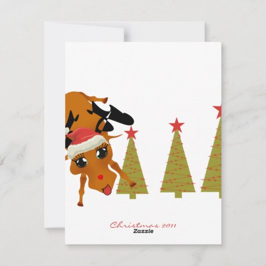 Schattige rendier vrolijke kerst Kaarten (Achterkant)