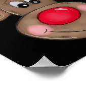 Schattige rendier vrolijke kerstoutfit meisjes Kin Poster (Hoek)