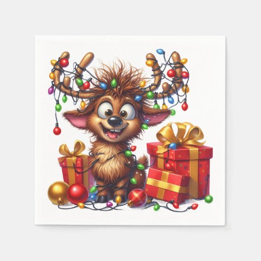 Schattige rendiercocktailservet servet (Voorkant)