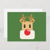 Schattige rendieren Cartoon kerst Briefkaart (Voorkant / Achterkant)