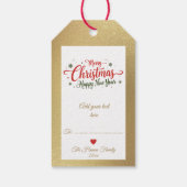 Schattige rendieren in het winterbos Kerstmis Cadeaulabel (Achterkant)