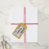Schattige rendieren in het winterbos Kerstmis Cadeaulabel (Met Touw)