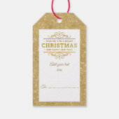 Schattige rendieren in het winterbos Kerstmis Cadeaulabel (Achterkant)