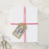 Schattige rendieren in het winterbos Kerstmis Cadeaulabel (Met Touw)
