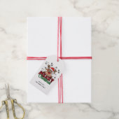 Schattige rendieren in Santa Hat | Vrolijk kerstfe Cadeaulabel (Met Touw)