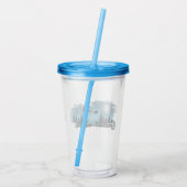 Schattige rendieren 's nachts acryl drinkbeker (Achterkant)