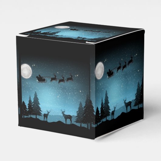 Schattige rendieren 's nachts bedankdoosjes (Voorkant Zijde)