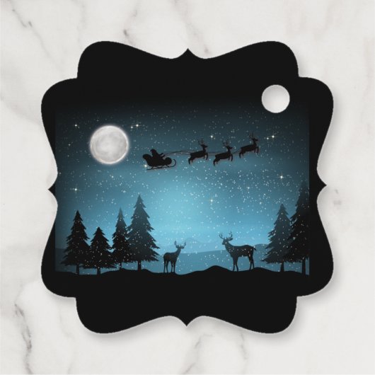 Schattige rendieren 's nachts bedankjes labels (Achterkant)