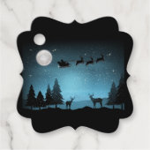 Schattige rendieren 's nachts bedankjes labels (Voorkant)