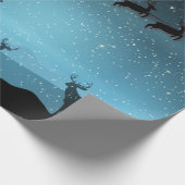 Schattige rendieren 's nachts cadeaupapier (Hoek)