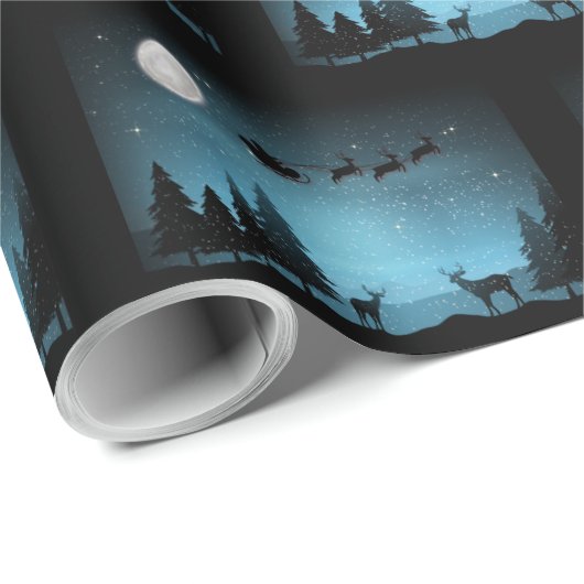 Schattige rendieren 's nachts cadeaupapier (Rol Hoek)