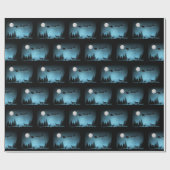 Schattige rendieren 's nachts cadeaupapier (Vlak)